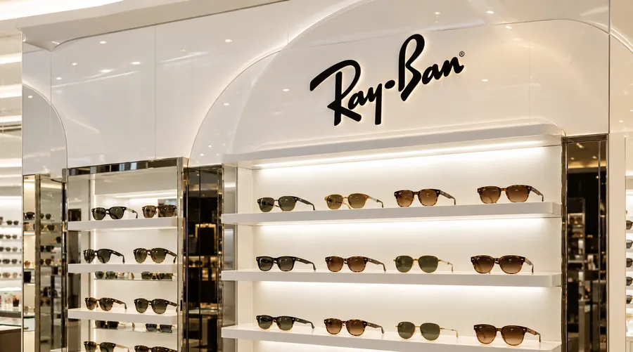 Parede de óculos de sol Ray-Ban